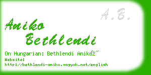 aniko bethlendi business card